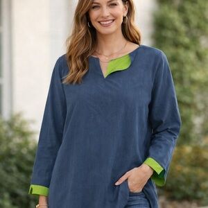 Report Collection Blue and Green Women's Top